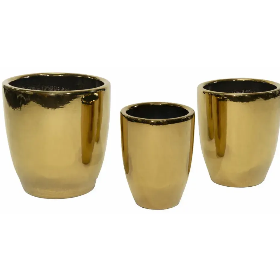 Mega Collections Bloempot Emperor - rond - goud - D39 x H42 cm