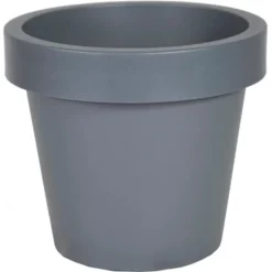 Mega Collections Plantenpot/bloempot - kunststof - grijs - D50 cm