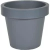 Mega Collections Plantenpot/bloempot - kunststof - grijs - D35 cm