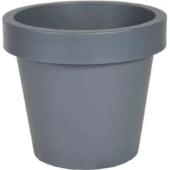 Mega Collections Plantenpot/bloempot - kunststof - grijs - D35 cm