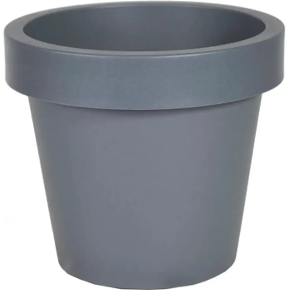 Mega Collections Plantenpot/bloempot - kunststof - grijs - D35 cm