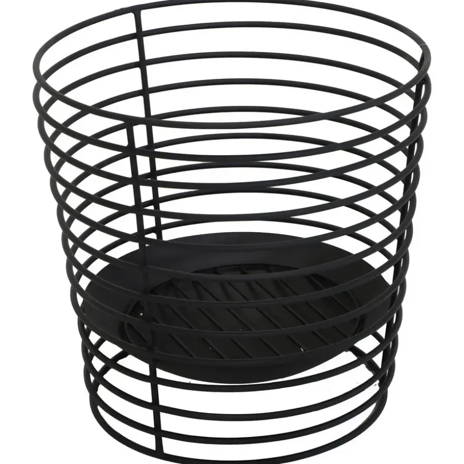 Mega Collections Vuurkorf - zwart - ijzer - D38 x H40 cm - rond
