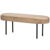 Metalen en fluwelen beige bank