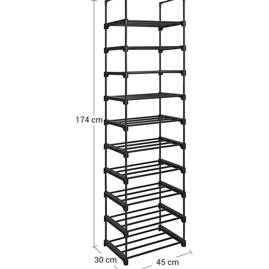 Metalen Schoenenrek met 10 Planken, Standplank, Multifunctioneel