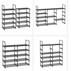 Metalen Schoenenrek met 10 Planken, Standplank, Multifunctioneel