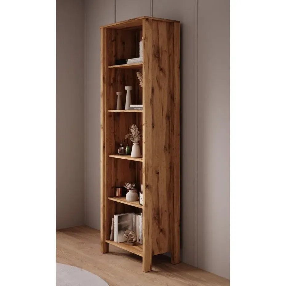 Meubella - Boekenkast Isaac 1 - Eiken - 66 cm