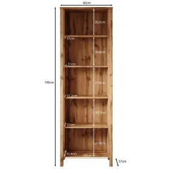 Meubella - Boekenkast Isaac 1 - Eiken - 66 cm