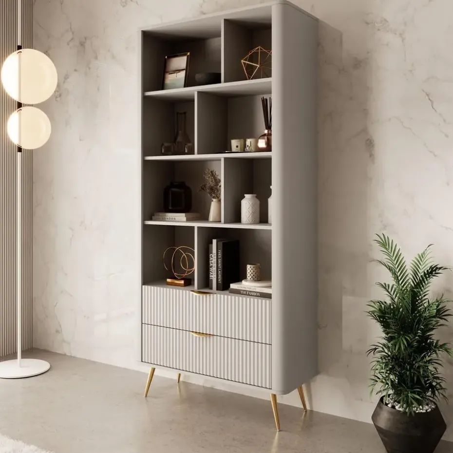 Meubella - Boekenkast Lima - Beige - 88 cm