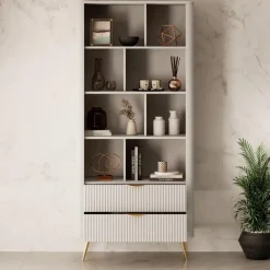 Meubella - Boekenkast Lima - Beige - 88 cm