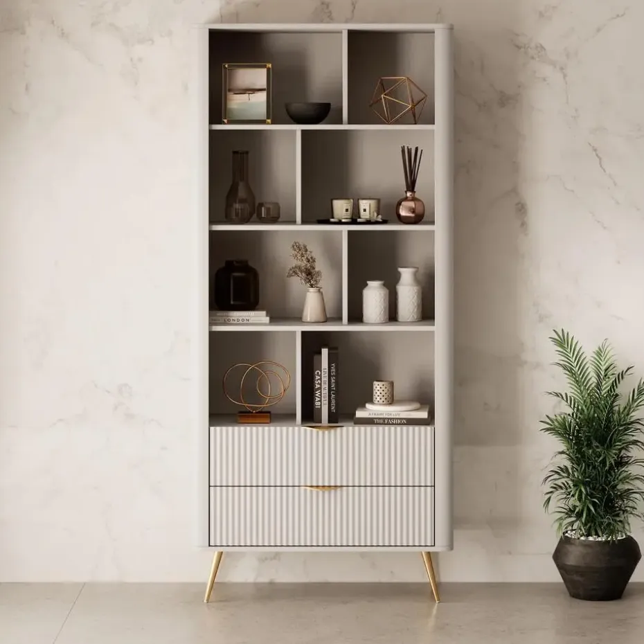 Meubella - Boekenkast Lima - Beige - 88 cm