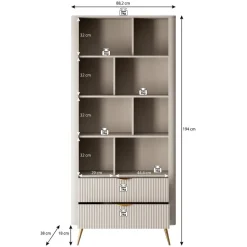 Meubella - Boekenkast Lima - Beige - 88 cm