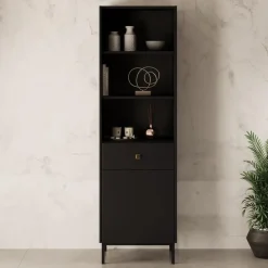 Meubella - Boekenkast Norment - Zwart - 54 cm