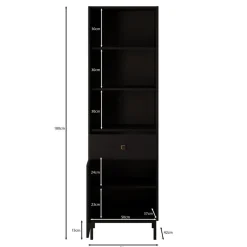 Meubella - Boekenkast Norment - Zwart - 54 cm