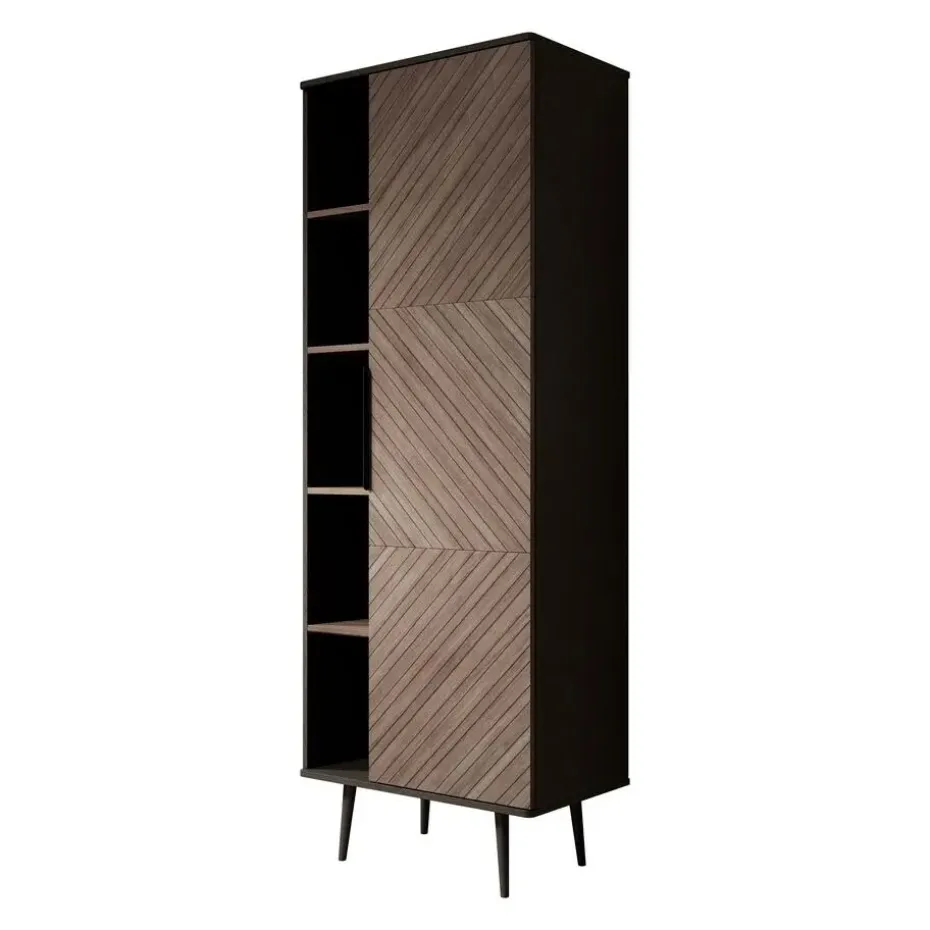 Meubella - Boekenkast Pedro - Donker eiken - Zwart eiken - 70 cm