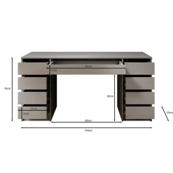 Meubella - Bureau Avio 2 - Antraciet - 154 cm