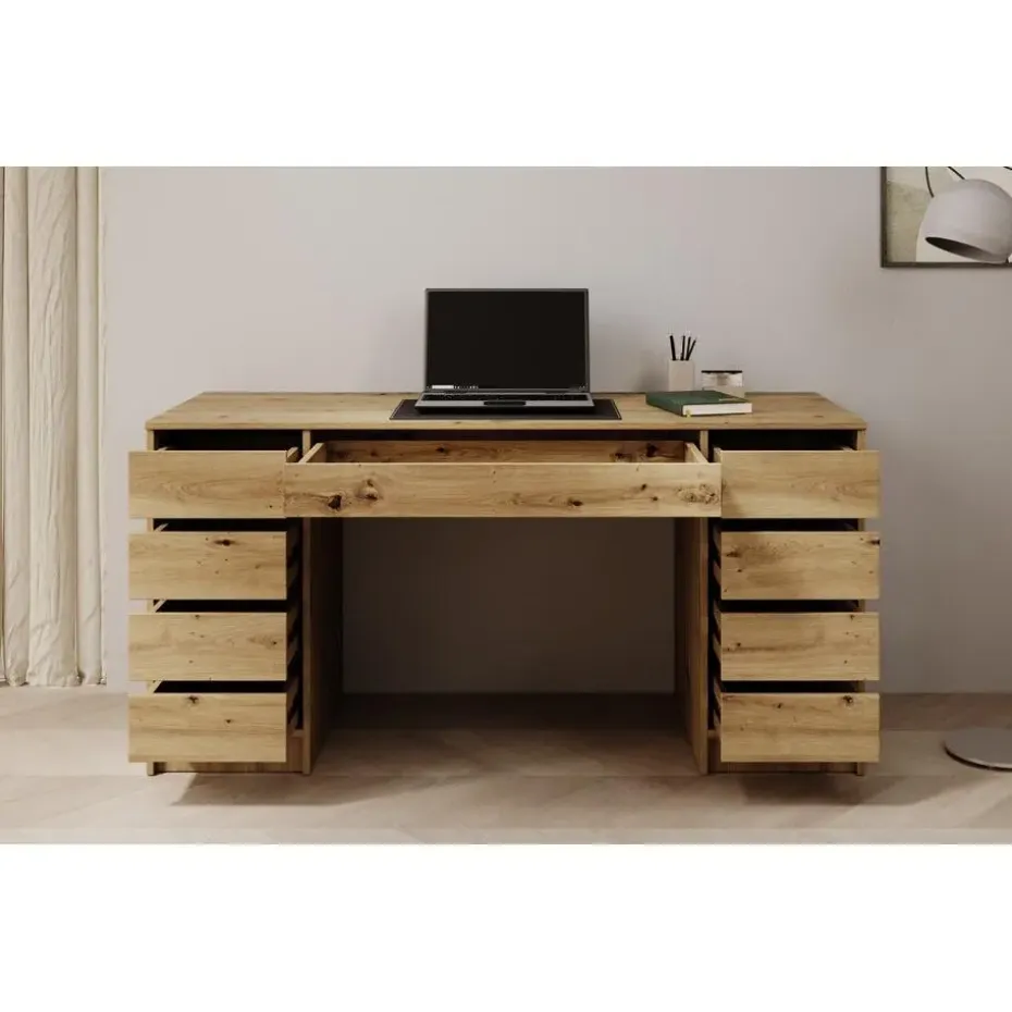 Meubella - Bureau Avio 2 - Eiken - 154 cm