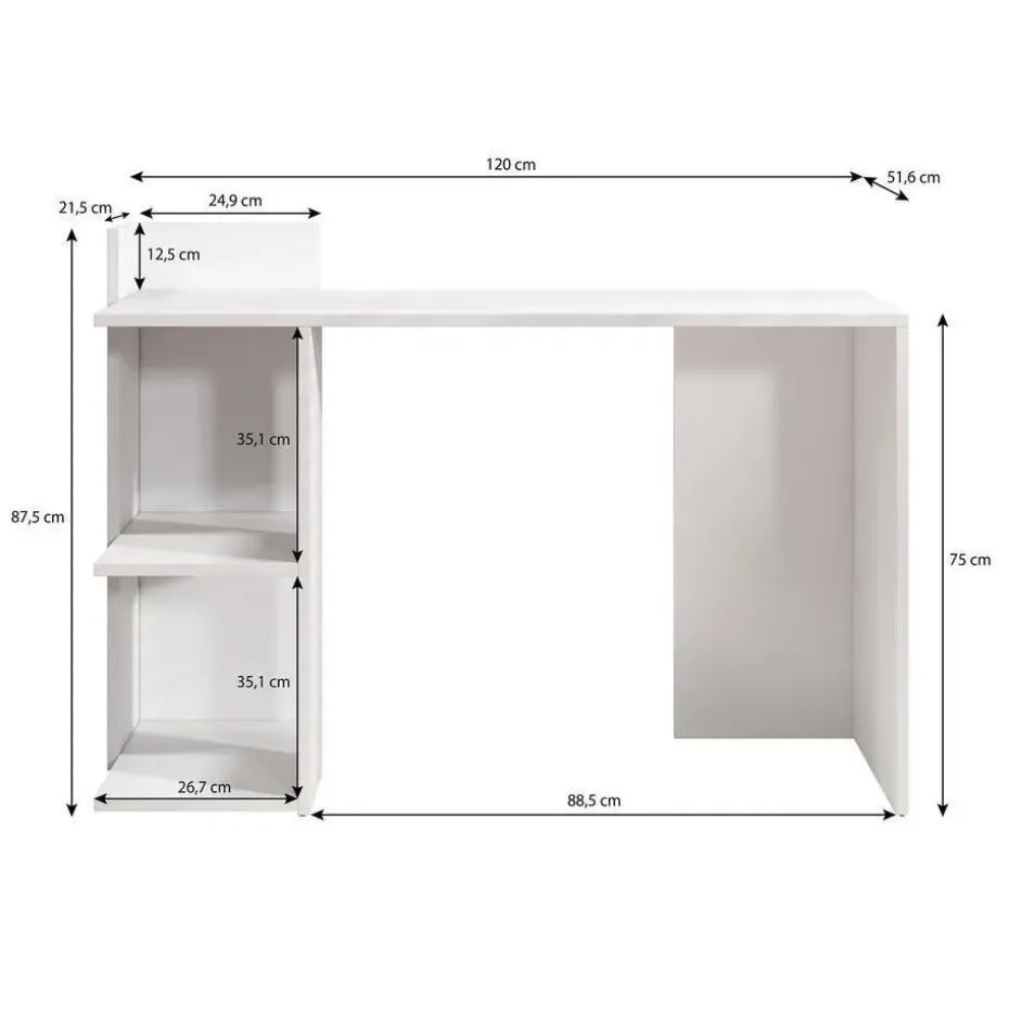Meubella - Bureau Pierre - Zwart - 120 cm