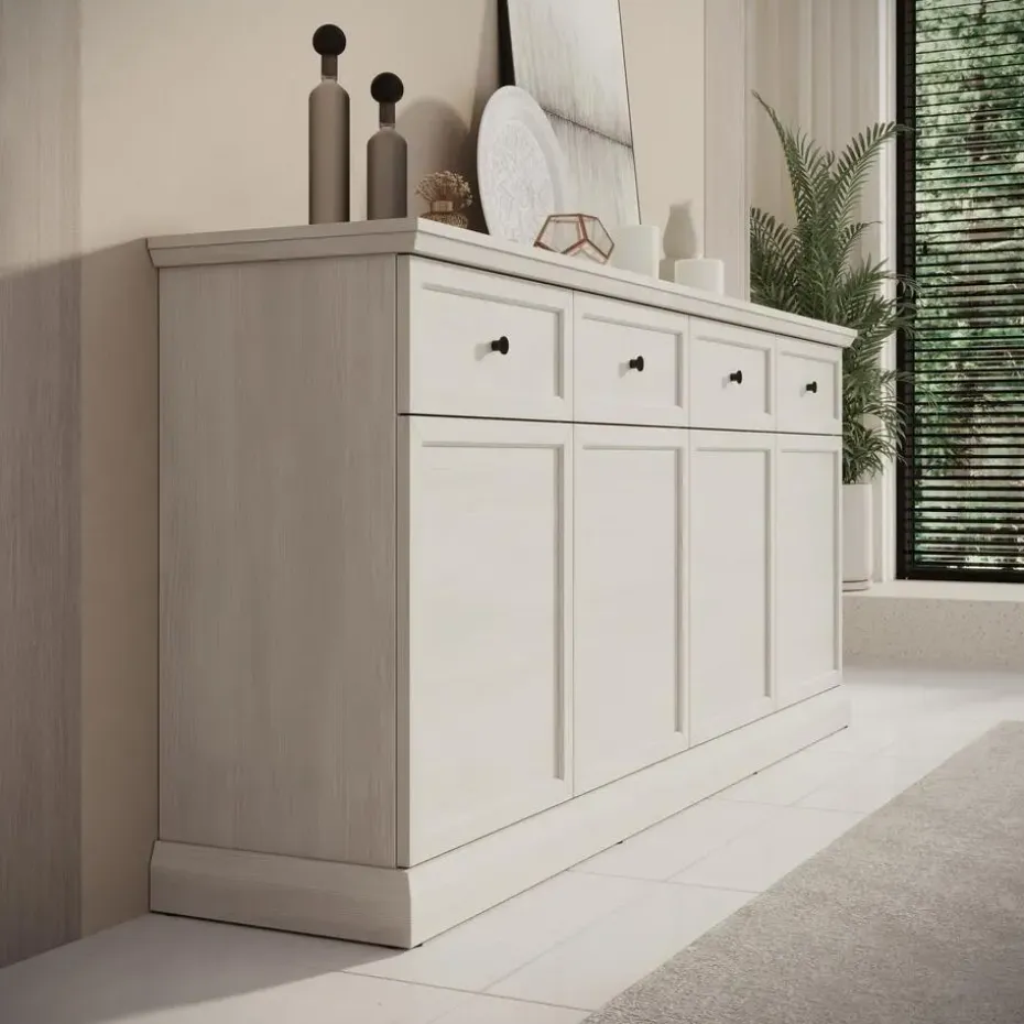 Meubella - Dressoir Leroy - Wit eiken - 193 cm
