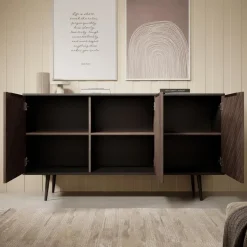 Meubella - Dressoir Pedro - Donker eiken - Zwart eiken - 150 cm