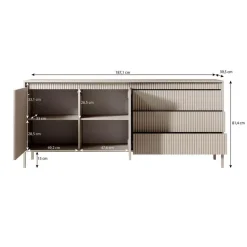 Meubella - Dressoir Saran - Beige - 187 cm