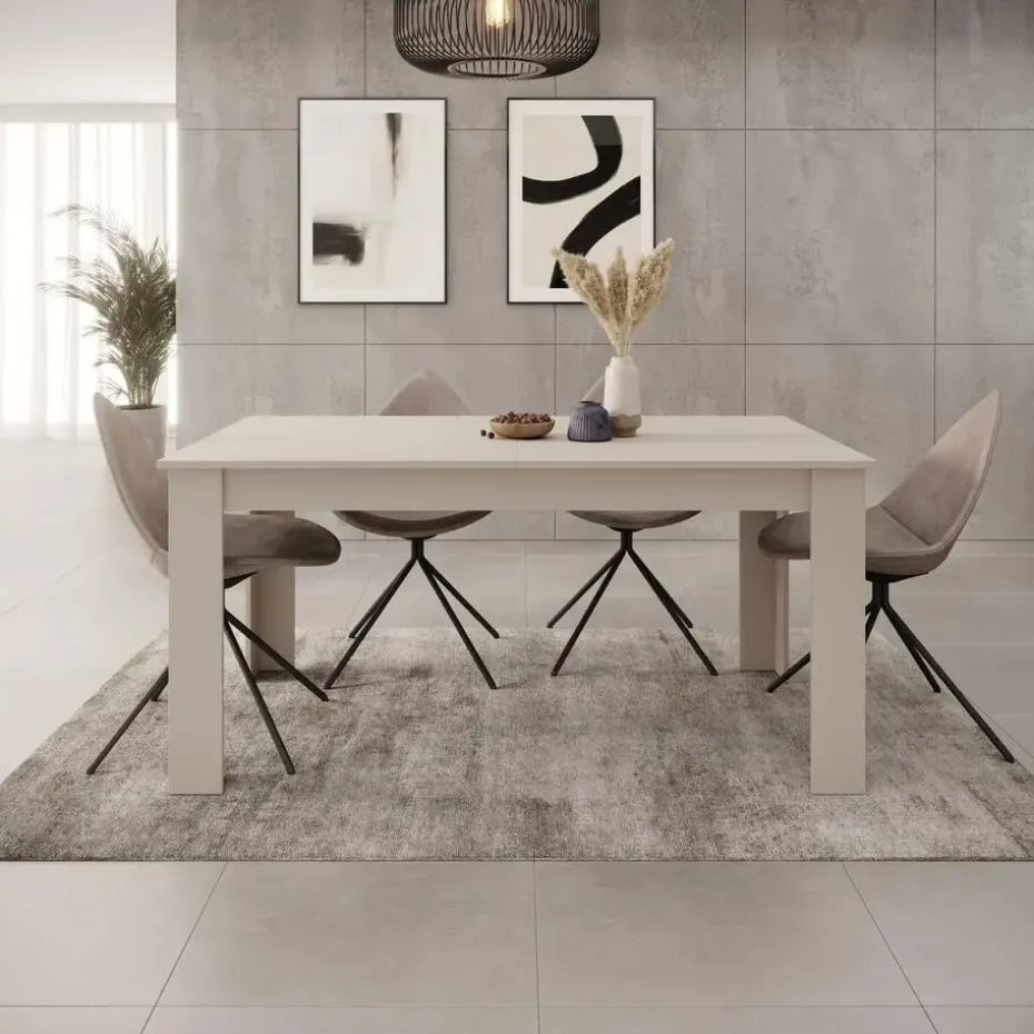 Meubella - Eetkamertafel Uverta - Beige - 220 cm - Uitschuifbaar