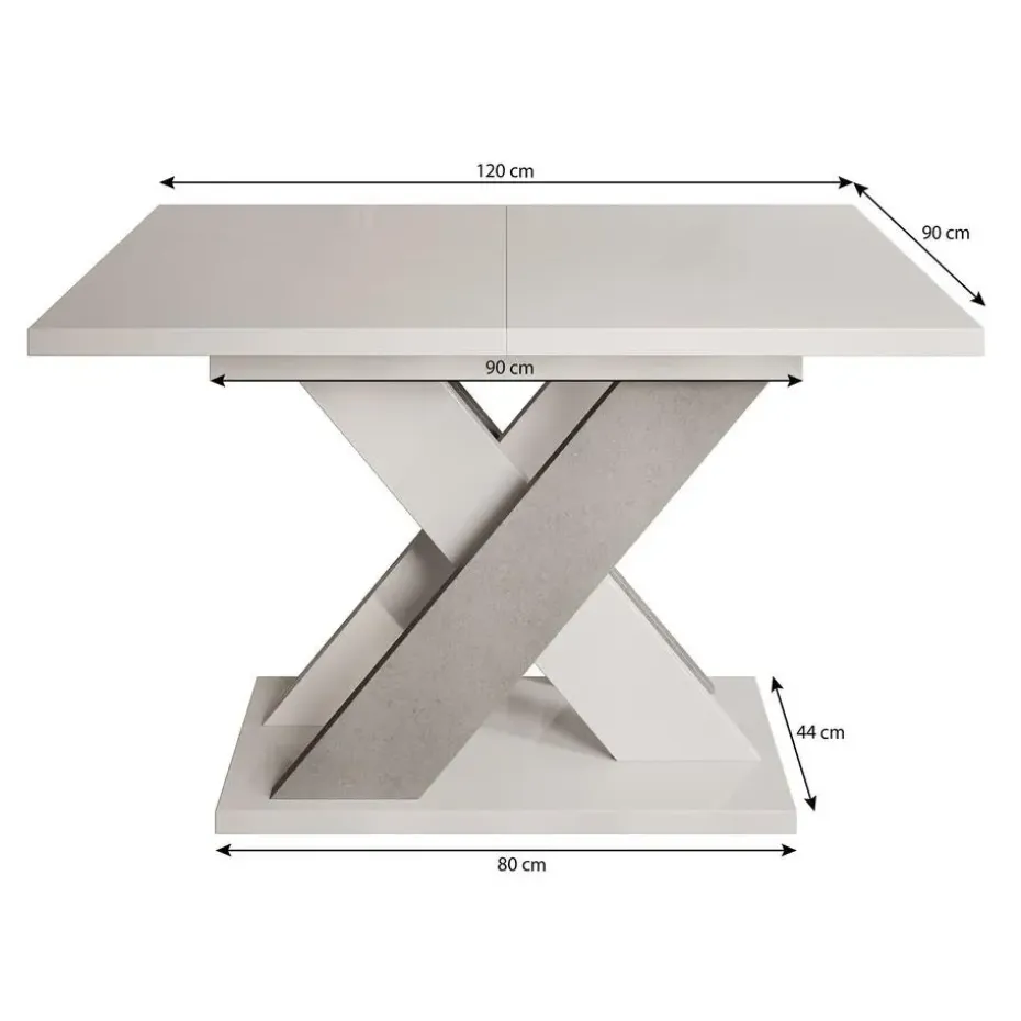 Meubella - Eetkamertafel Xandra - Eiken - Zwart - 160 cm - Uitschuifbaar