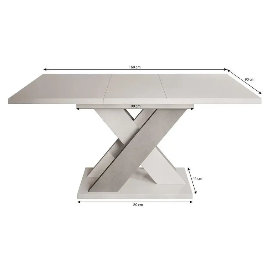 Meubella - Eetkamertafel Xandra - Eiken - Zwart - 160 cm - Uitschuifbaar