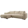 Meubella - Hoekbank Mindin - Beige teddystof - Universeel