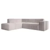 Meubella - Hoekbank Monet - Beige - Fluffy ribstof - Links