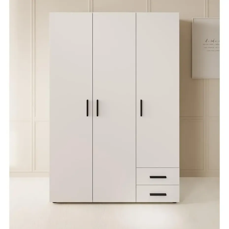 Meubella - Kledingkast Bellini - Wit - 120 cm