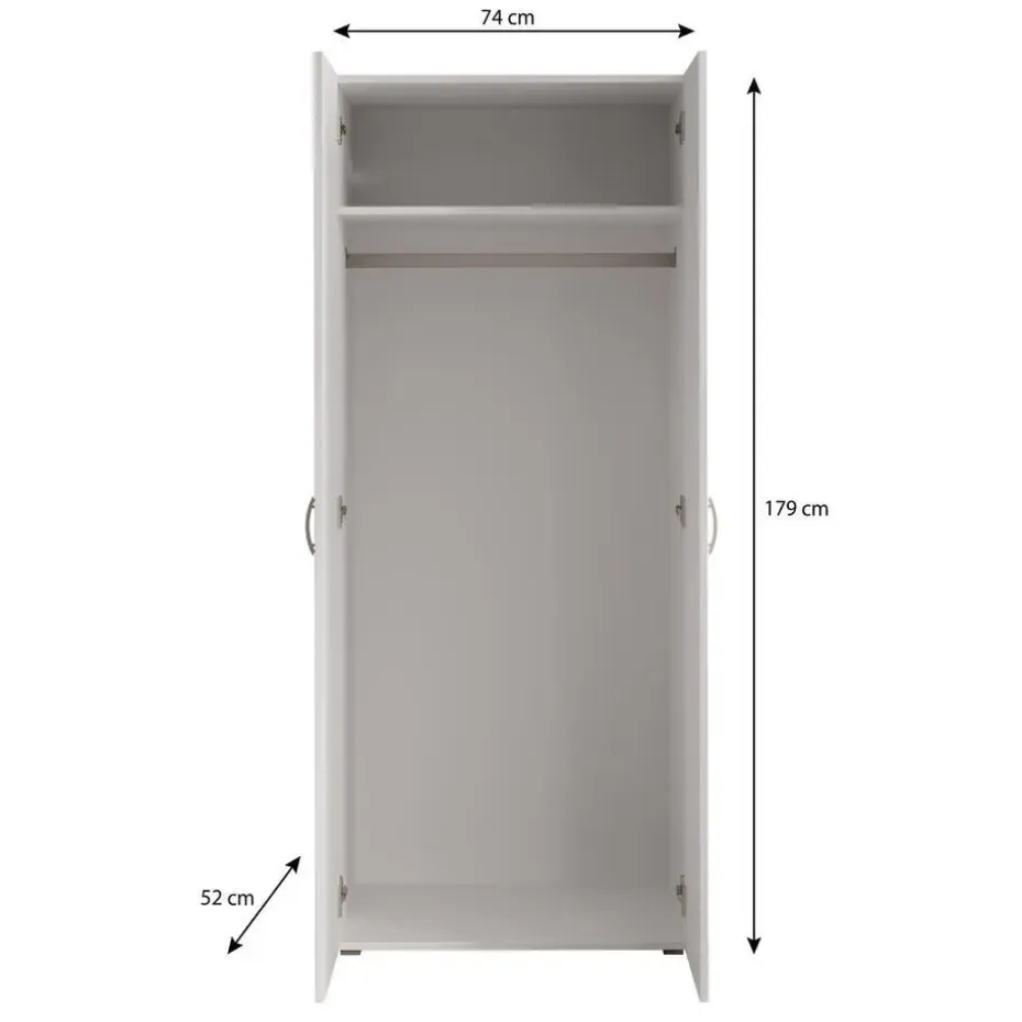 Meubella - Kledingkast Bernd - Wit - 74 cm