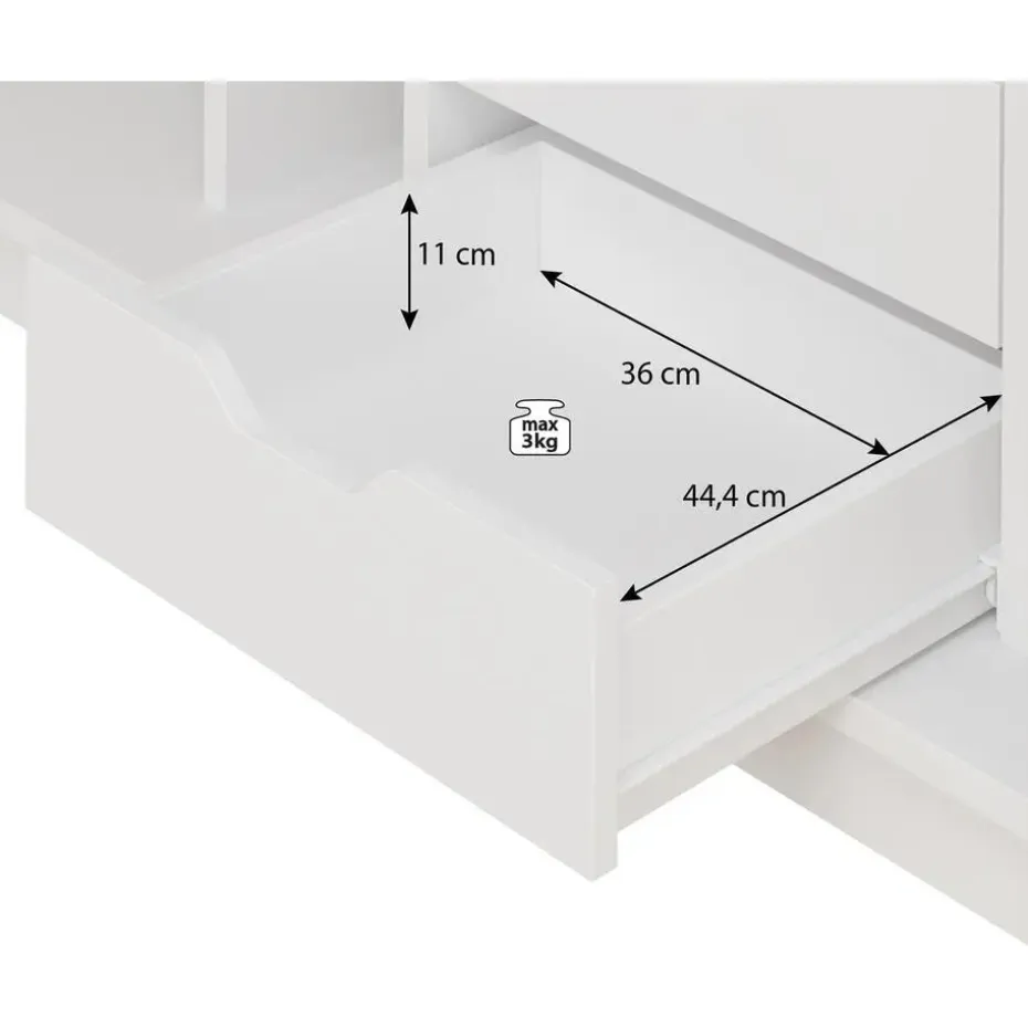 Meubella - Kledingkast Blake - Wit - 250 cm - Met spiegel