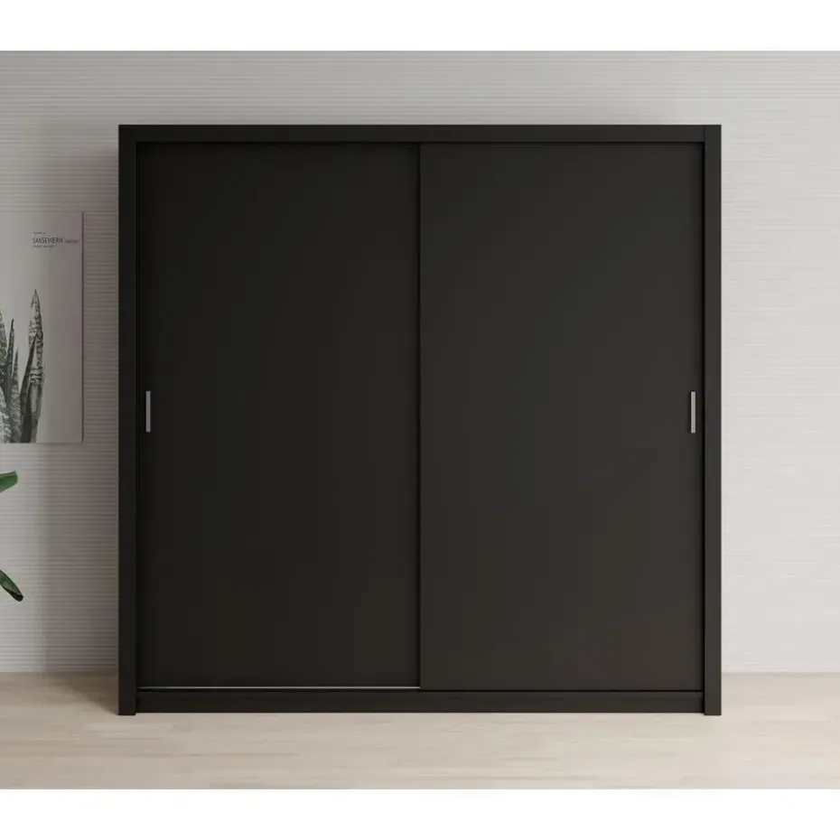 Meubella - Kledingkast Blake - Mat Zwart - 220 cm