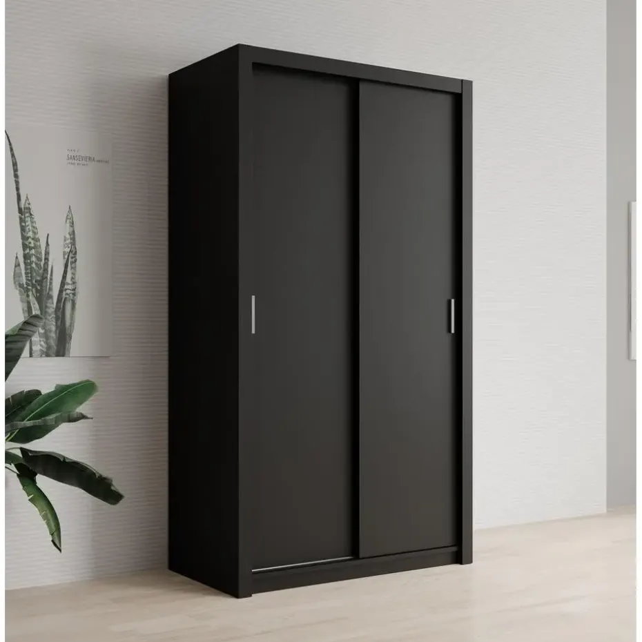 Meubella - Kledingkast Blake - Mat Zwart - 120 cm