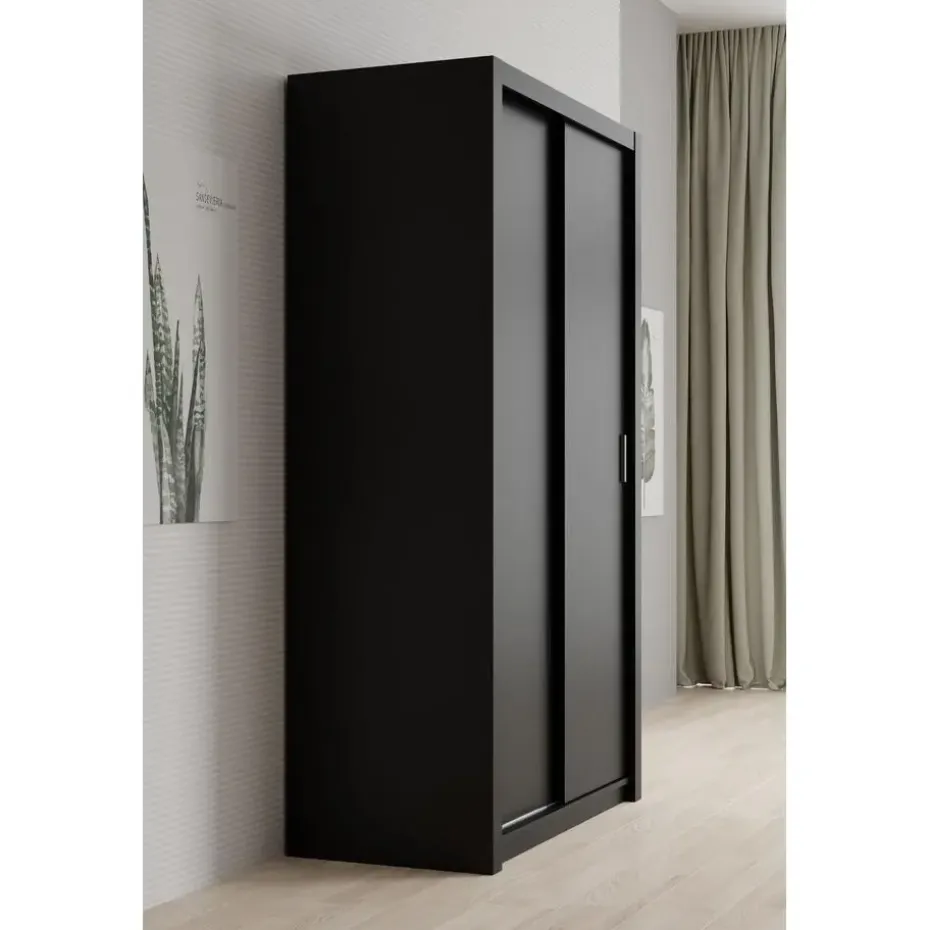 Meubella - Kledingkast Blake - Mat Zwart - 120 cm