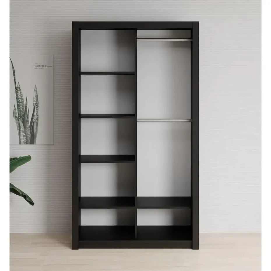 Meubella - Kledingkast Blake - Mat Zwart - 120 cm