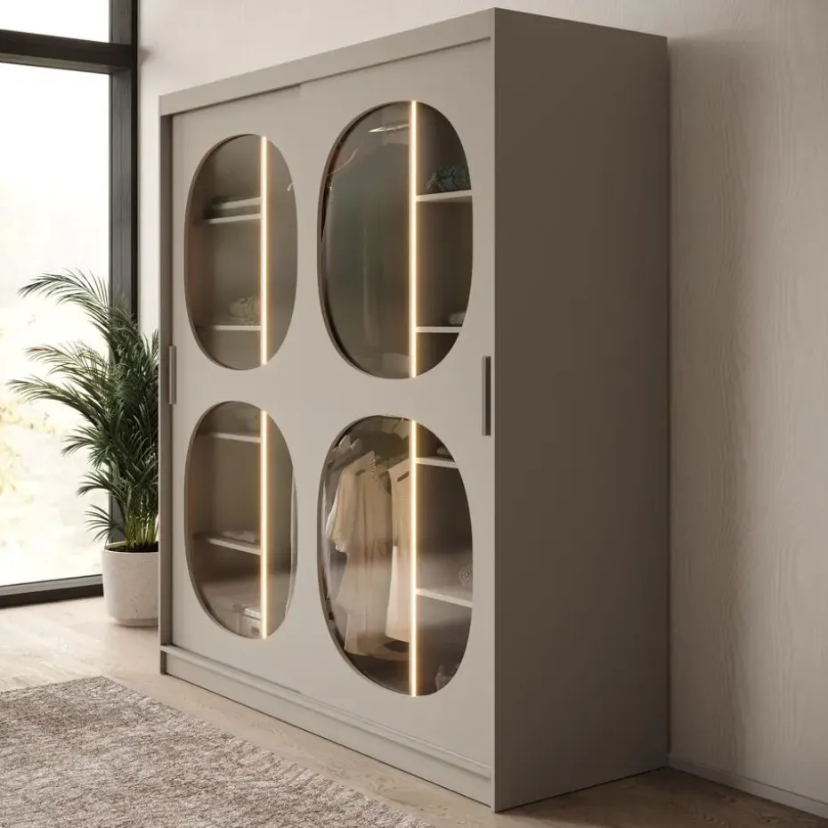 Meubella - Kledingkast Bravanti - Beige - 180 cm