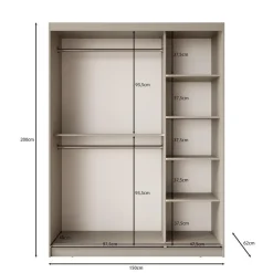 Meubella - Kledingkast Bravanti - Beige - 150 cm
