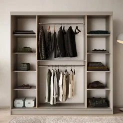 Meubella - Kledingkast Bravanti - Beige - 200 cm