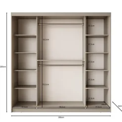 Meubella - Kledingkast Bravanti - Beige - 200 cm