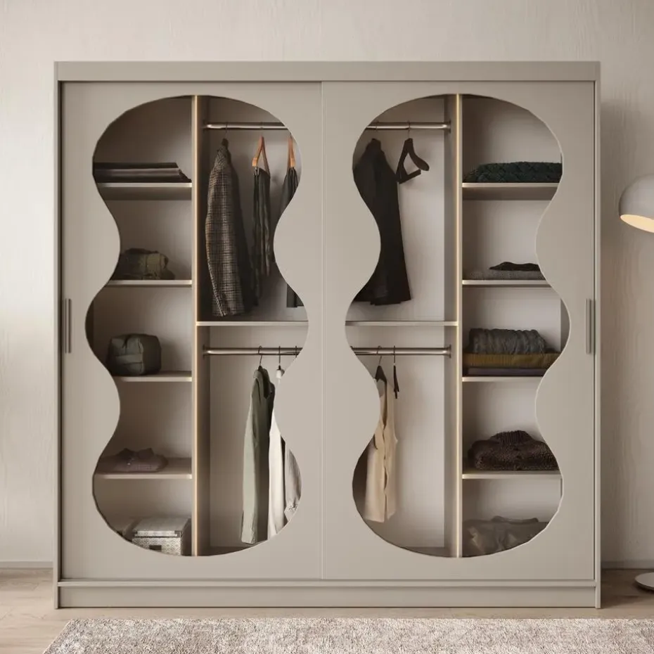 Meubella - Kledingkast Bunaro - Beige - 200 cm