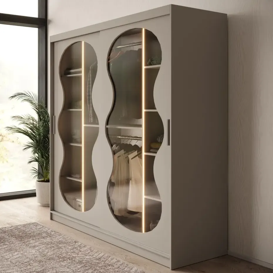 Meubella - Kledingkast Bunaro - Beige - 200 cm