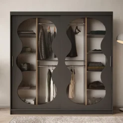 Meubella - Kledingkast Bunaro - Zwart - 200 cm