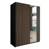 Meubella - Kledingkast Deliryon - Zwart - 150 cm - Met spiegel