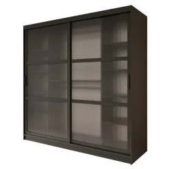 Meubella - Kledingkast Fessaro - Zwart - 200 cm