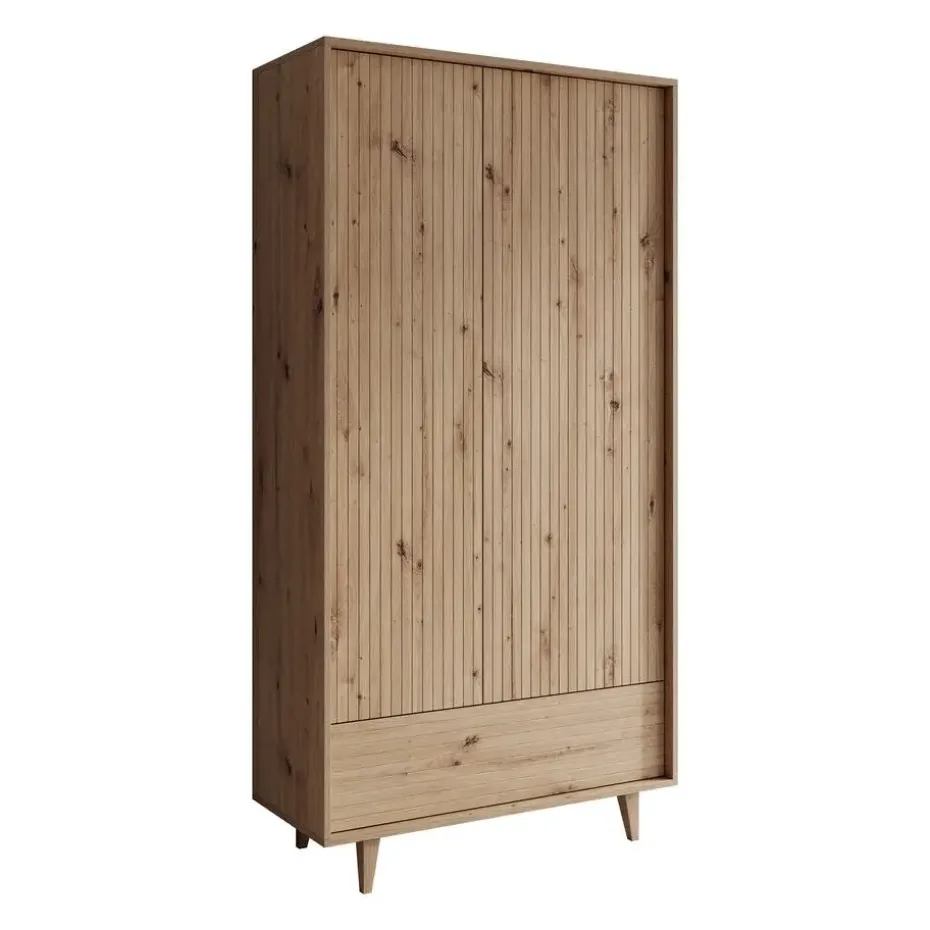 Meubella - Kledingkast Fuzeta - Eiken - 92 cm