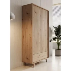 Meubella - Kledingkast Fuzeta - Eiken - 92 cm