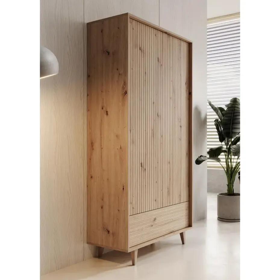 Meubella - Kledingkast Fuzeta - Eiken - 92 cm