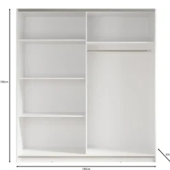 Meubella - Kledingkast Ganaro - Grijs - 180 cm
