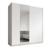 Meubella - Kledingkast Ganaro - Wit - 180 cm - Met spiegel